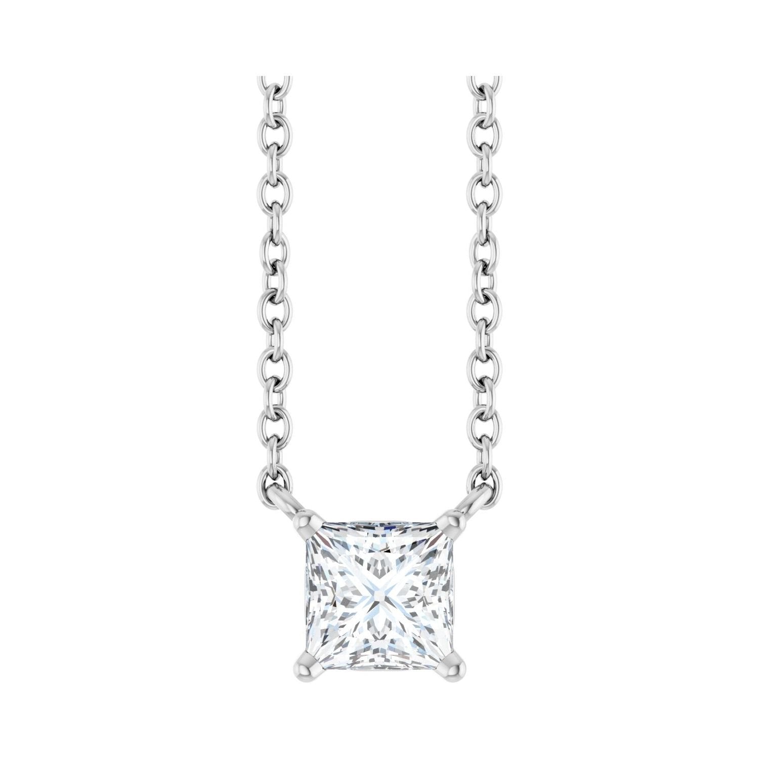 lab-grown diamond necklace in 14k White Gold