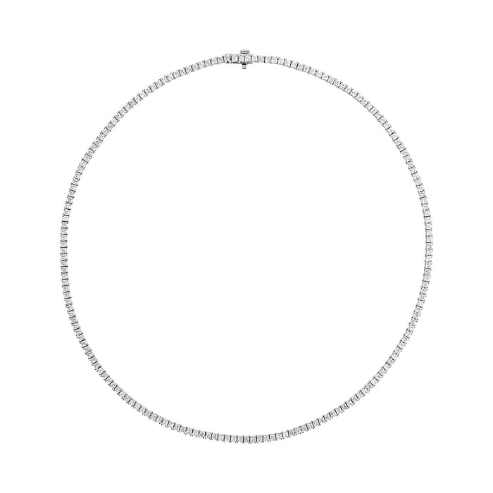 princess (square) lab-grown diamond tennis necklace in 14k white gold