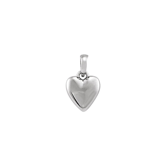 Puffed Heart Pendant in 14K White Gold