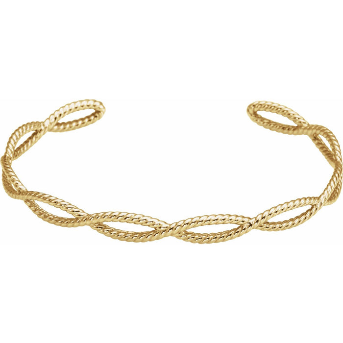 Rope Cuff Bracelet in 14k yellow gold