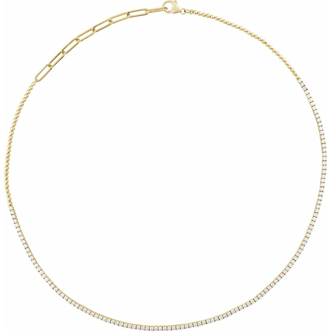 natural diamond necklace in 14k Yellow Gold