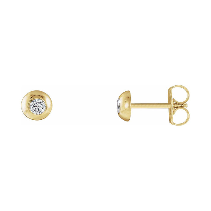 Round Lab-Grown Diamond Bezel Stud Earrings