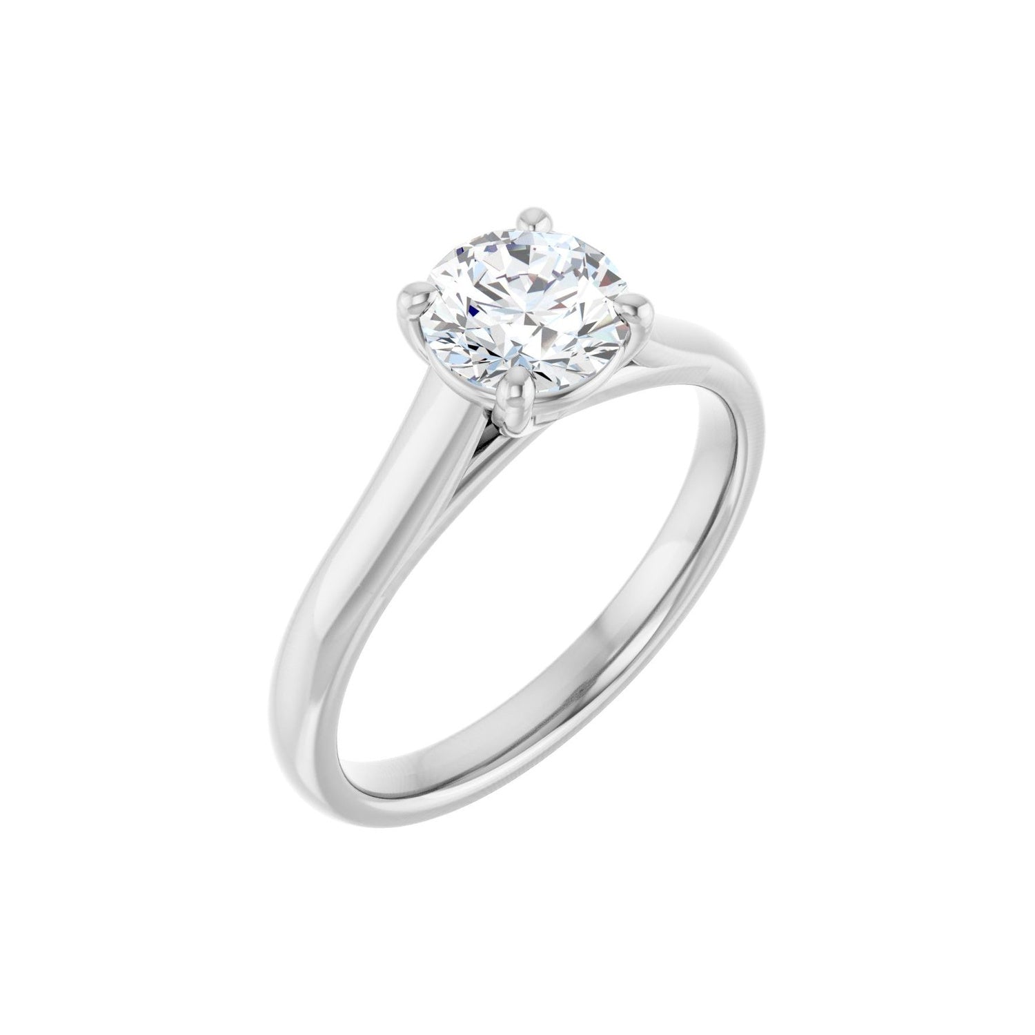 1.00 ct round lab-grown diamond solitaire engagement ring in 14K White Gold