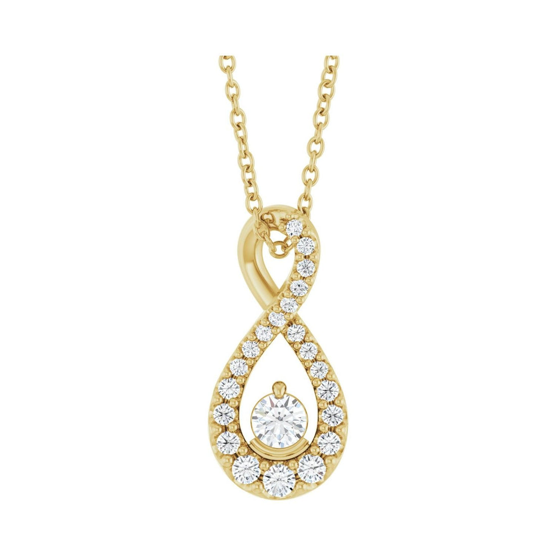 lab-grown diamond necklace in 14k Yellow Gold