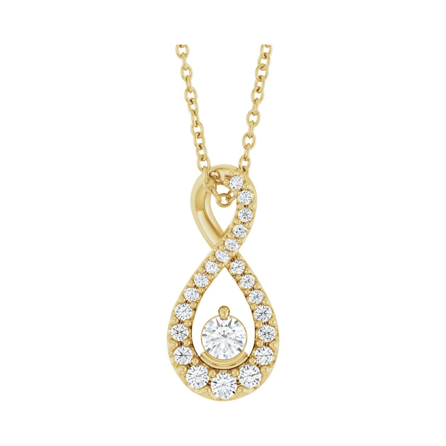 lab-grown diamond necklace in 14k Yellow Gold