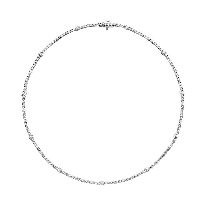 round lab-grown diamond tennis necklace in 14k white gold