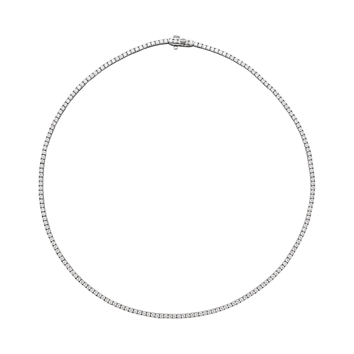 round lab-grown diamond tennis necklace in 14k white gold