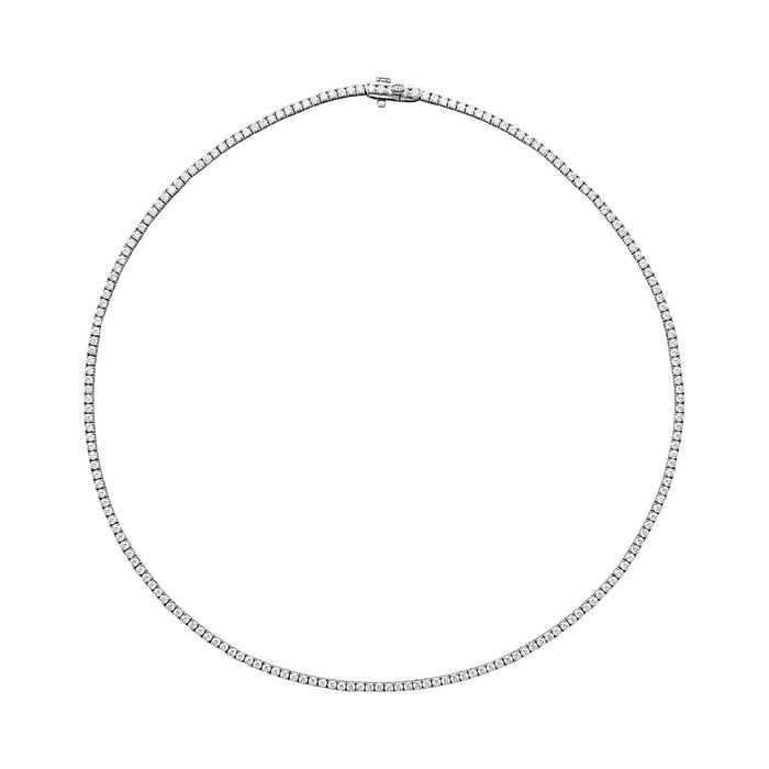 round lab-grown diamond tennis necklace in 14k white gold