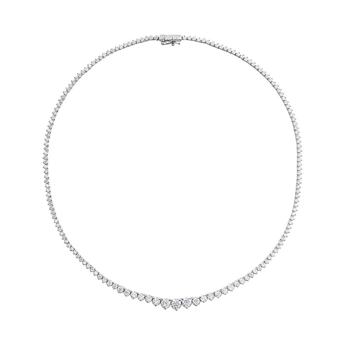 round lab-grown diamond tennis necklace in 14k white gold