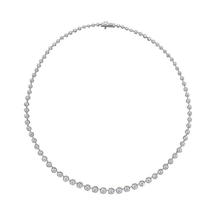 round lab-grown diamond tennis necklace in 14k white gold