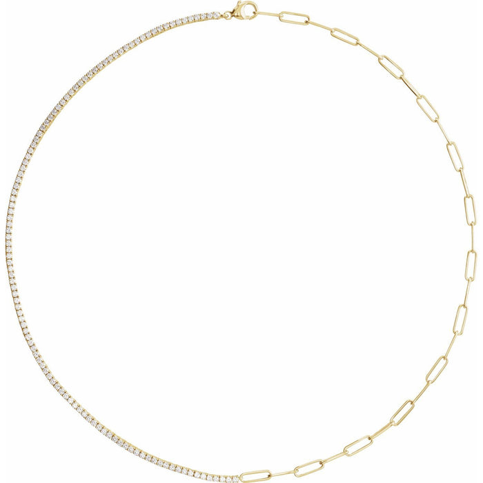 lab-grown diamond necklace in 14k Yellow Gold