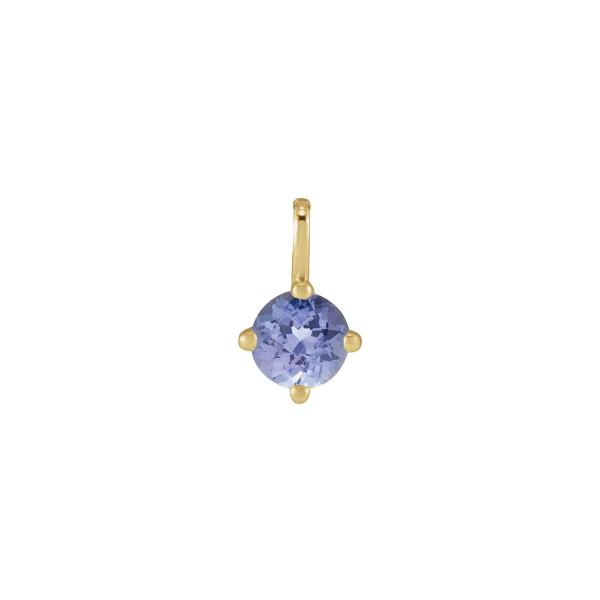 Round Solitaire Tanzanite Pendant in 14K Yellow Gold