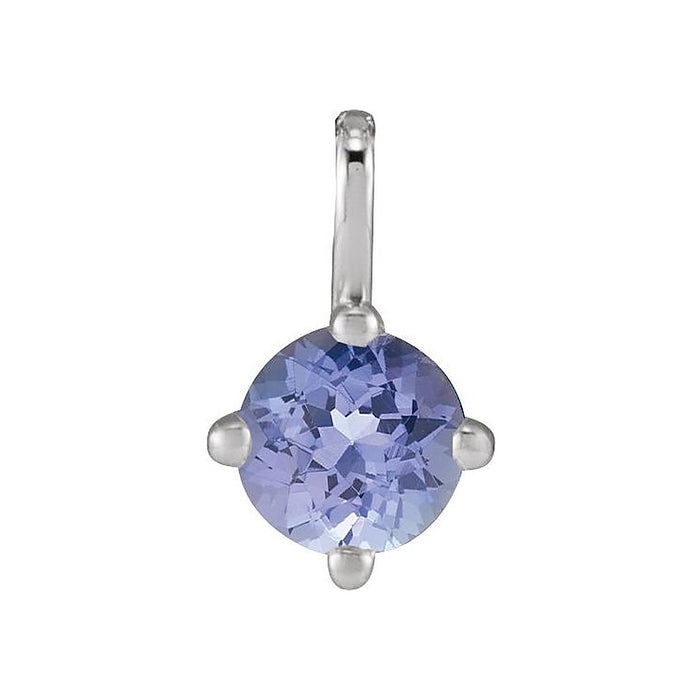 Round Tanzanite Necklace in 14K White Gold