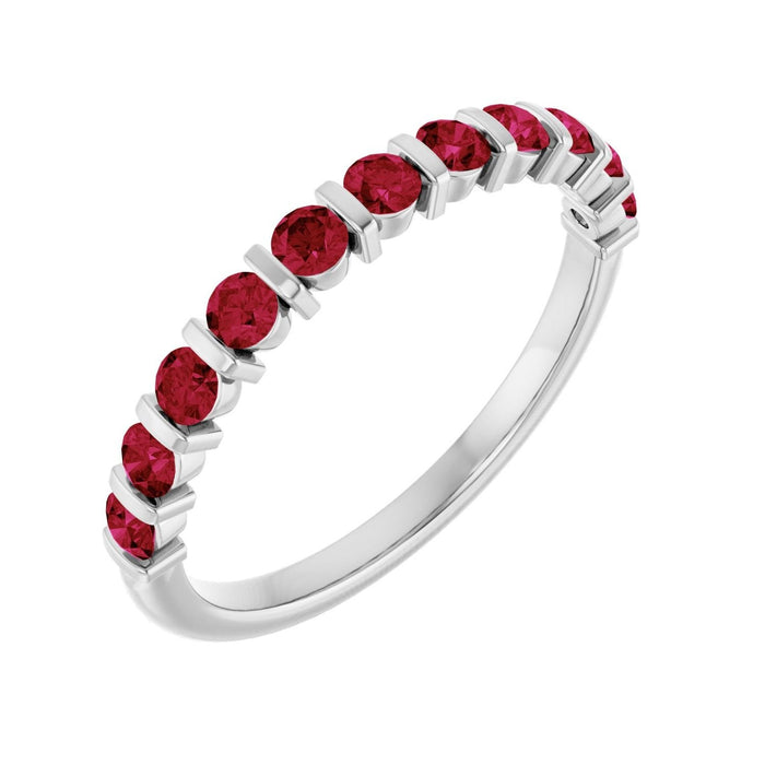 ruby anniversary band in 14k White Gold