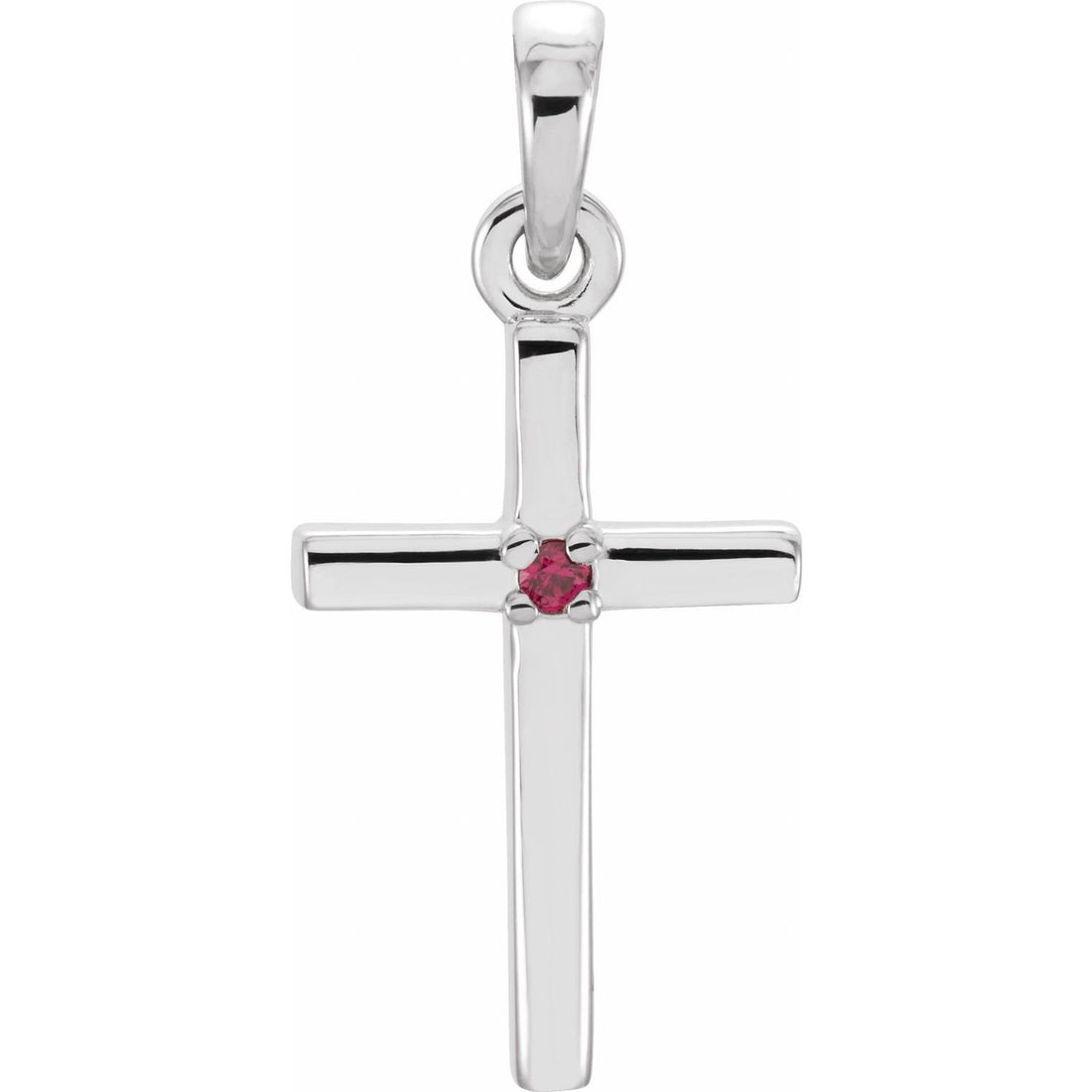 ruby cross pendant in 14k White Gold
