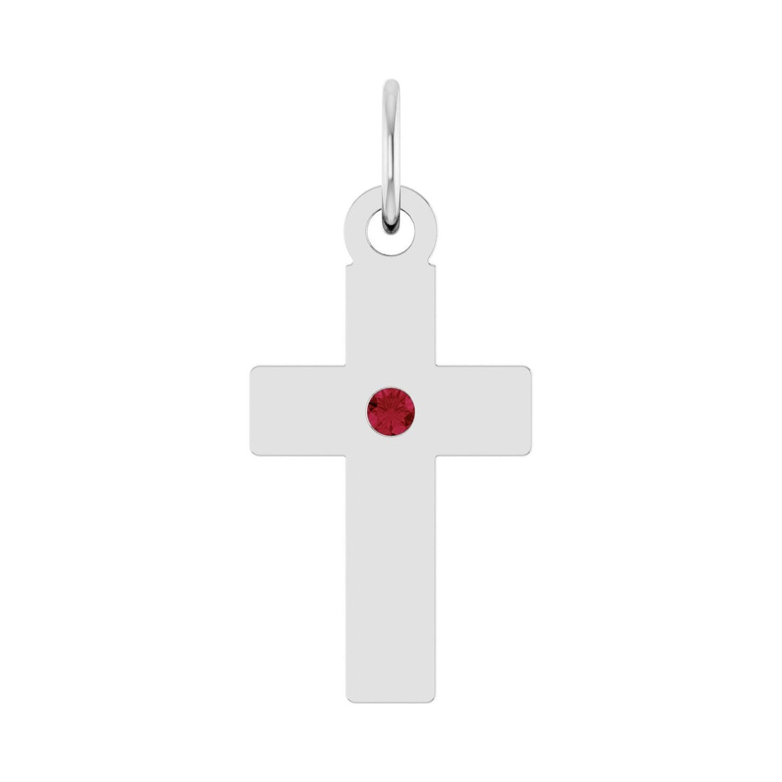 ruby cross pendant in Sterling Silver