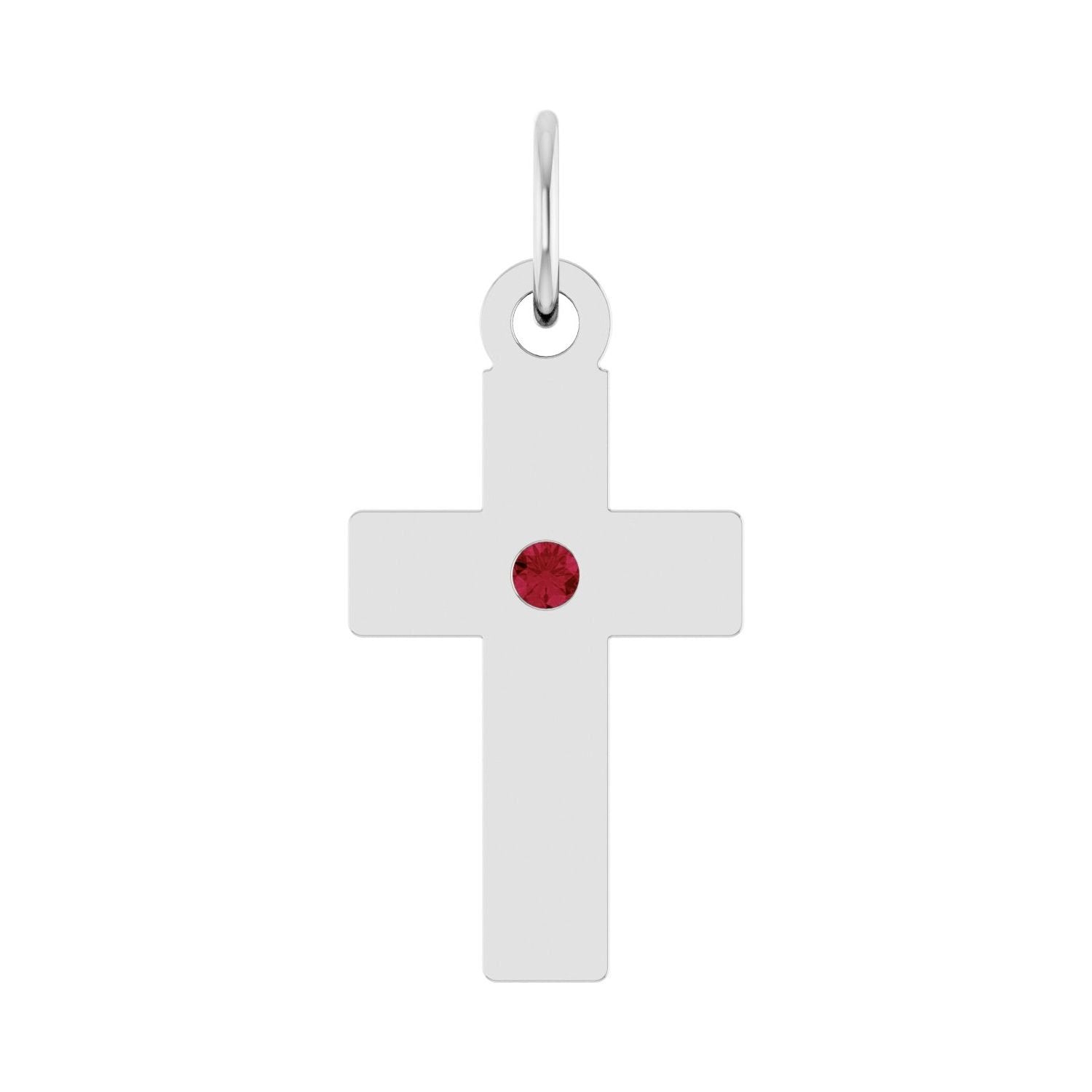 ruby cross pendant in Sterling Silver