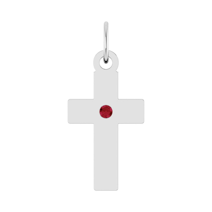 ruby cross pendant in Sterling Silver