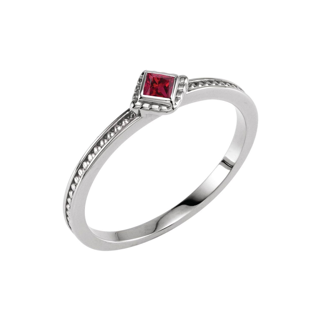 ruby family stackable ring in Sterling Silver