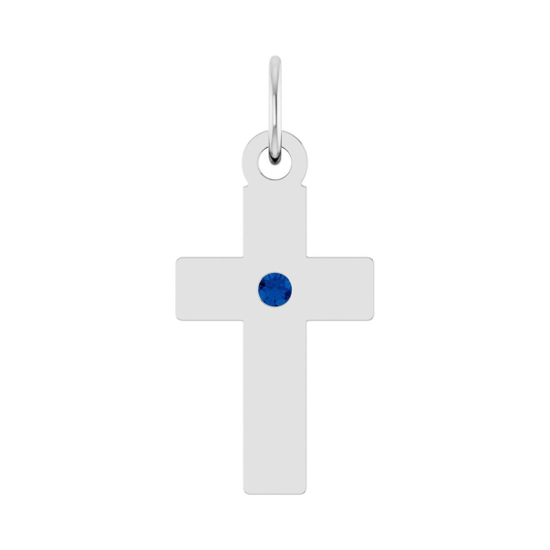 sapphire cross pendant in Sterling Silver