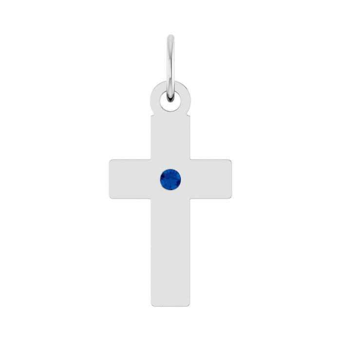 sapphire cross pendant in Sterling Silver