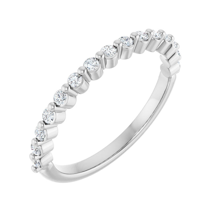 Shared-Prong Half-Eternity Diamond Anniversary Band in 14K White Gold