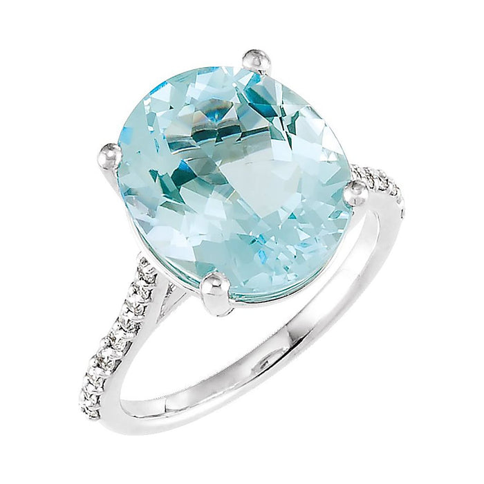 Sky Blue Topaz cocktail ring in 14K White Gold