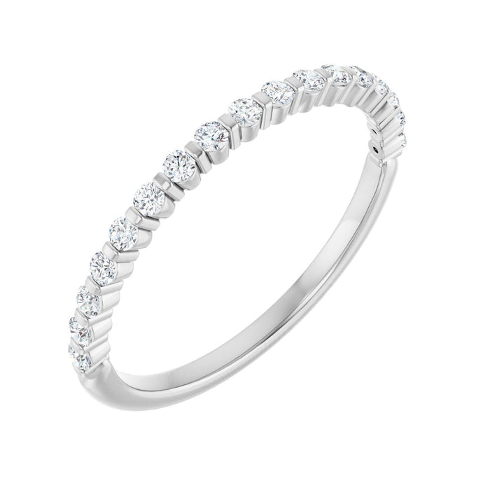 Slim Bar Channel-Set Diamond Anniversary Band in 14K White Gold