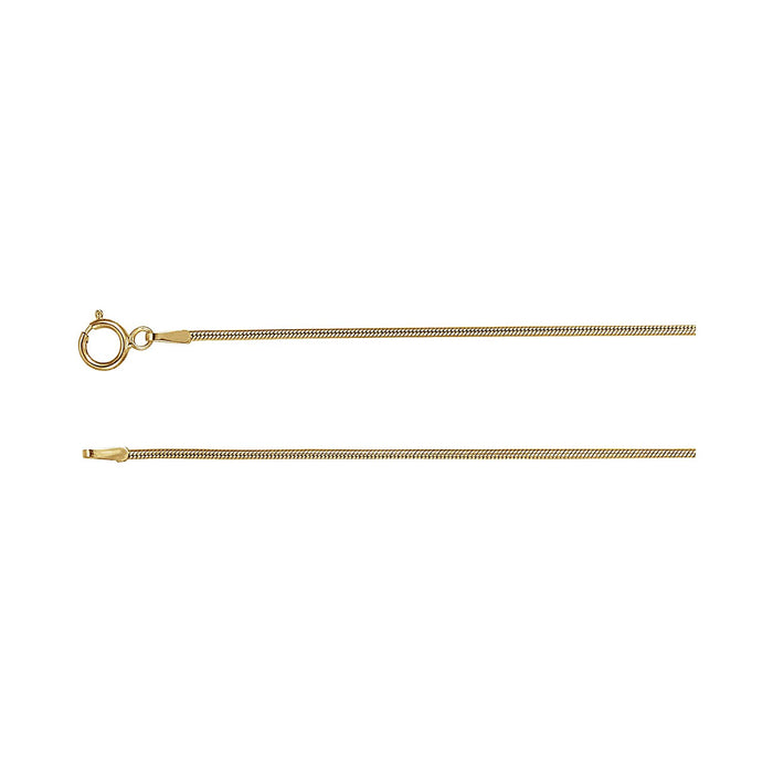 Solid Snake Chain Necklace in 14K Yellow Gold