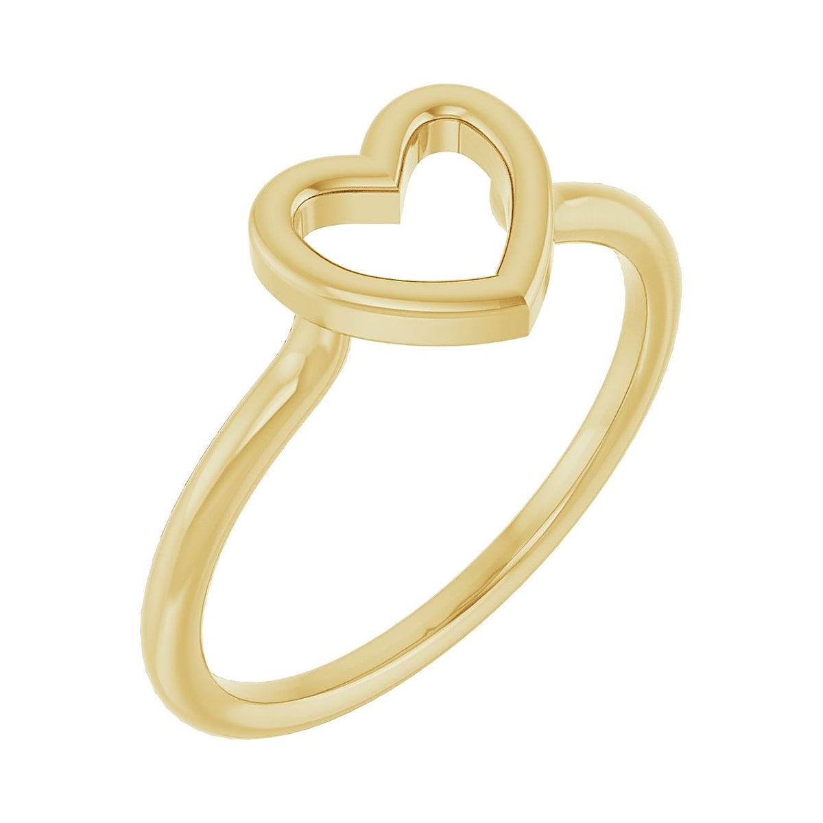 split-shank heart promise ring in 14k yellow gold