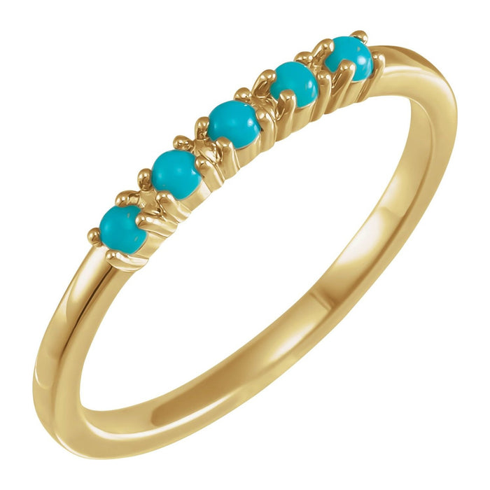 Stackable Turquoise Ring in 14K Yellow Gold, 2 mm