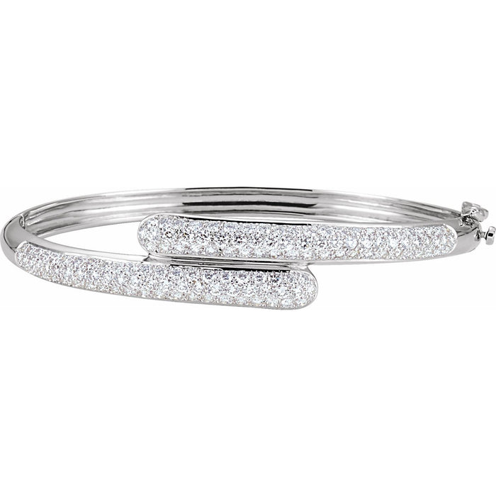Statement Diamond Bangle Bracelet in White Gold