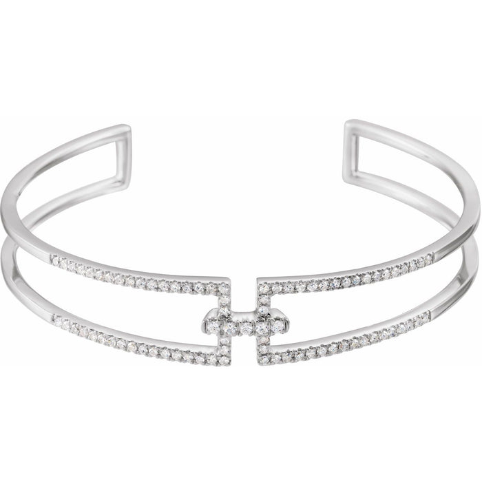 Statement Diamond Cuff Bracelet in 14k white gold