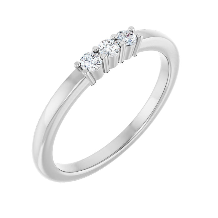 Three-Stone Diamond Anniversary Band in 14K White Gold