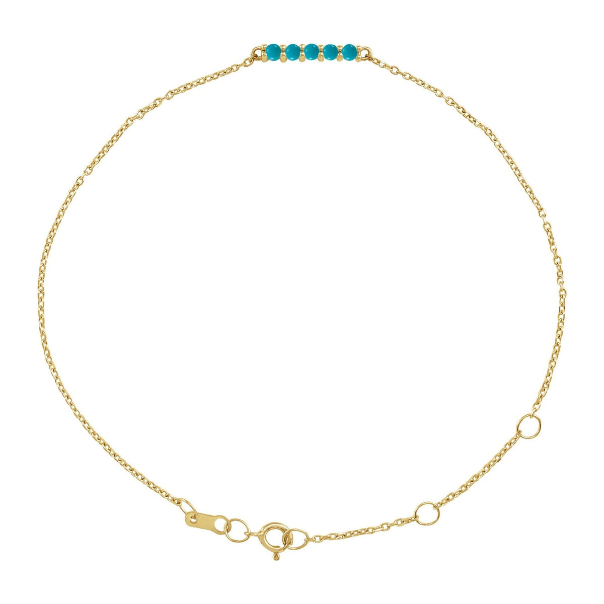 Turquoise Bar Bracelet in 14K Yellow Gold