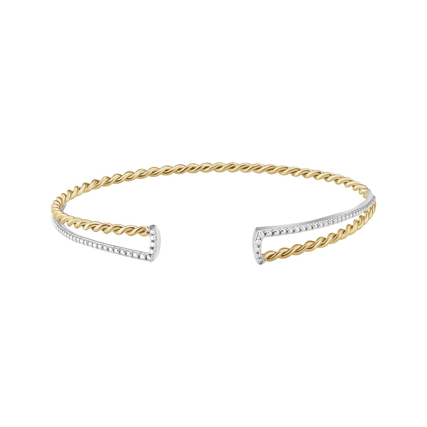 Two-Tone Twisted Rope Cuff Bracelet in twotone