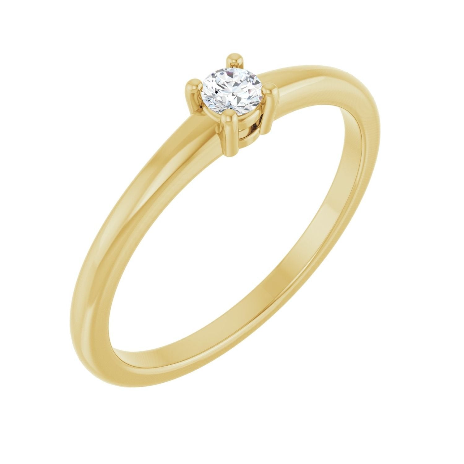white sapphire ring in 14k Yellow Gold