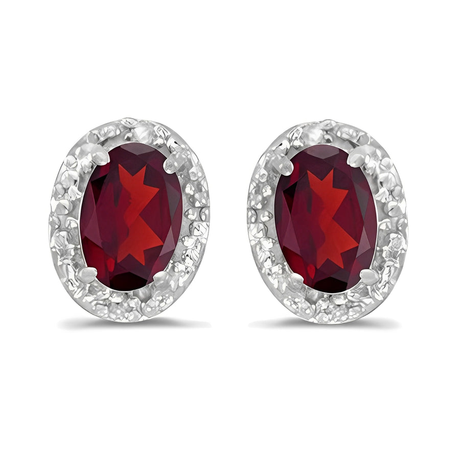 Diamond and Ruby Earrings in 14k White Gold (1.20ct)